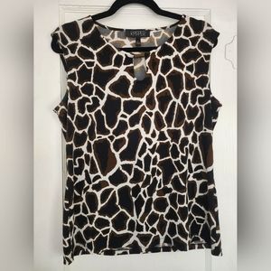 Giraffe/Animal Print Sleeveless Womens Blouse